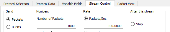 Increase no of packets - one packet per connection