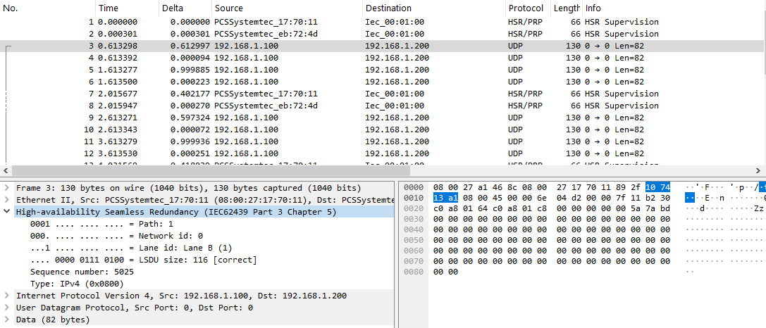 HSR traffic on Linux