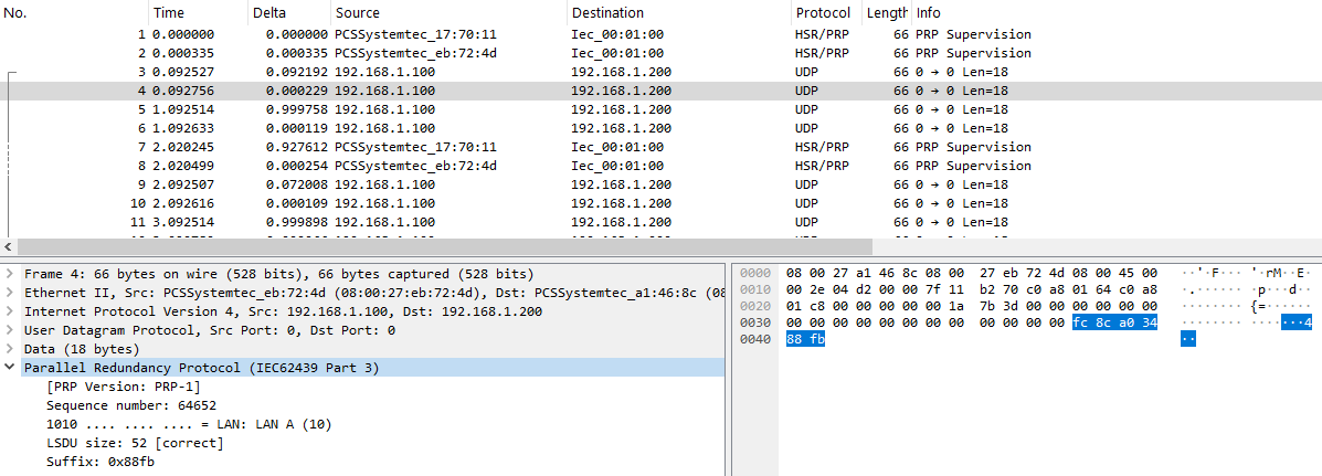 PRP traffic on Linux