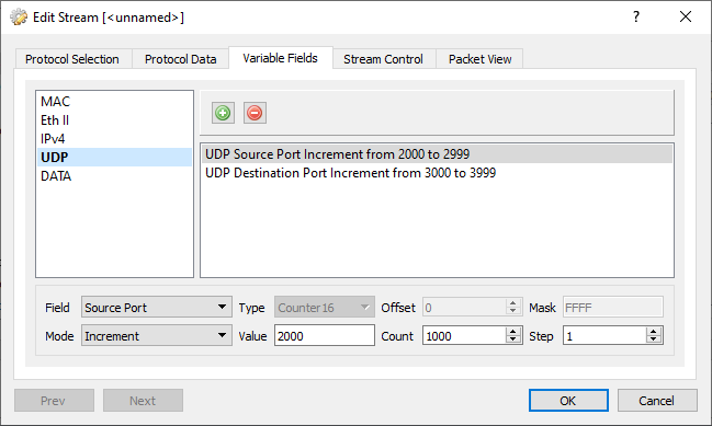 Vary L4 source/destination port to create multiple flows