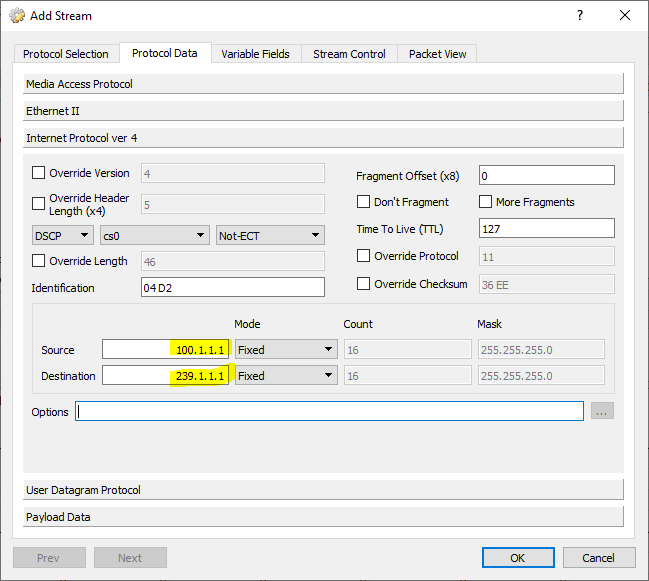 Source and Destination IP in a multicast packet