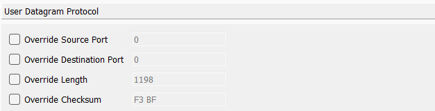 TCP/UDP protocol config does not allow to vary ports