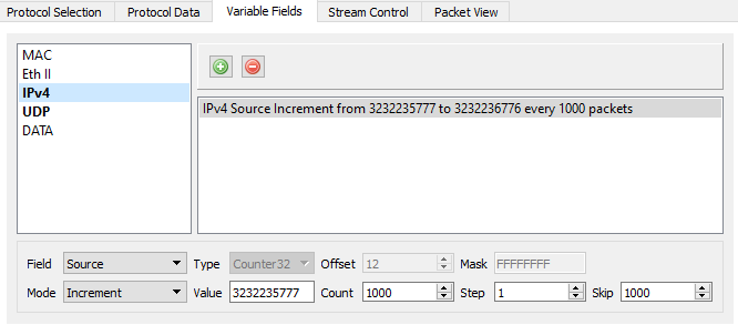 Vary Source IP using Variable Fields with a skip