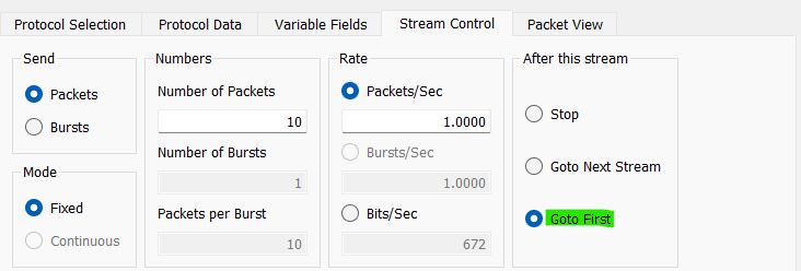 Outgoing stream control