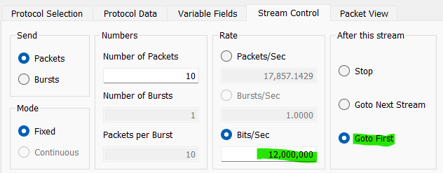 Broadcast Storm Rate settings