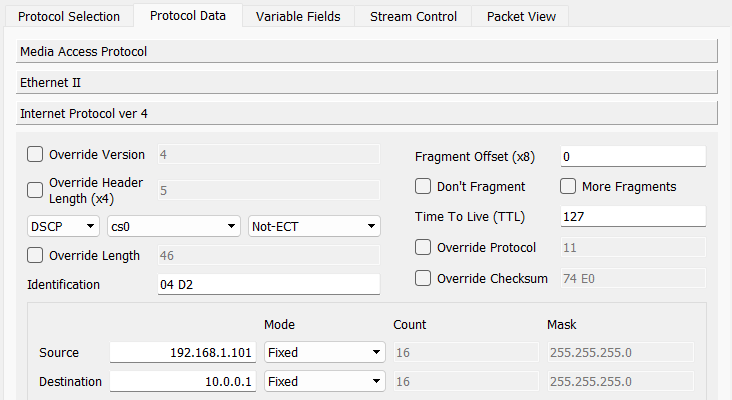 Unknown unicast (Flood) Storm IP settings