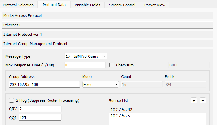 IGMPv3 Query for (S, G)