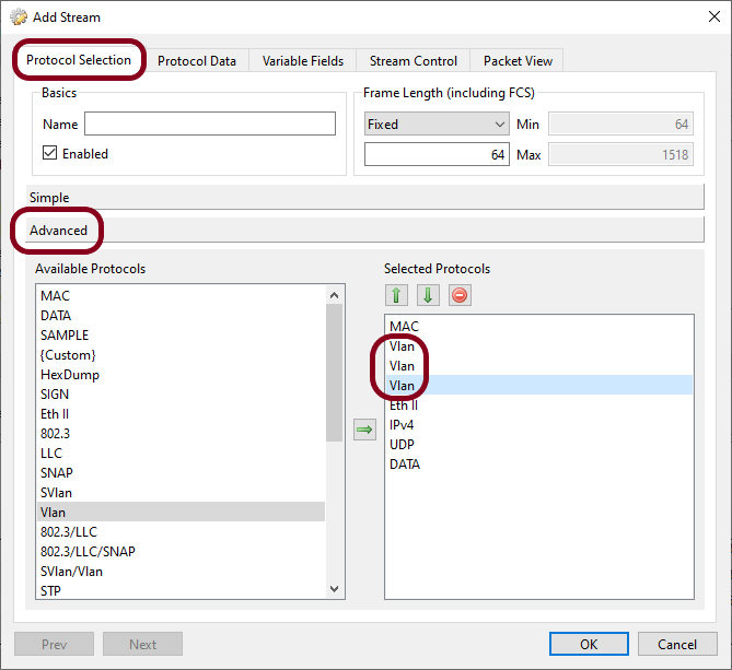 3 or more VLAN tags