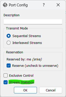 Enable Stream Statistics