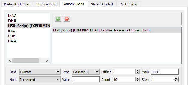 HSR Sequence Number Variable Field