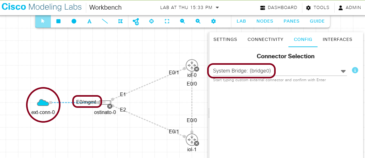 CML External Connector to Ostinato GUI configuration