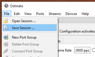 Save Ostinato session configuration