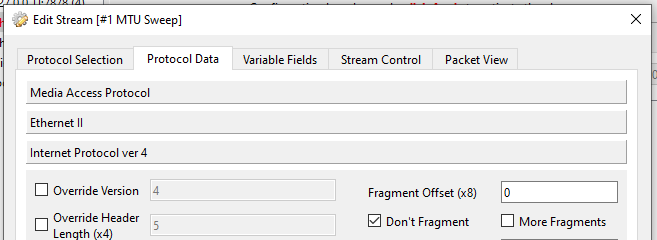 IP Header DF Configuration