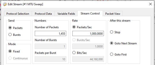 Stream Control Config