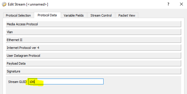 Set unique GUID in QOS test stream