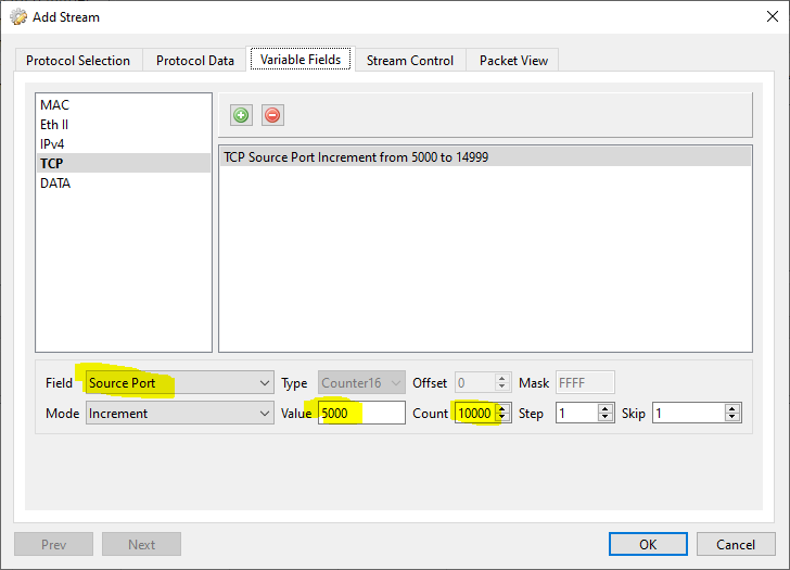 Variable Fields Configuration