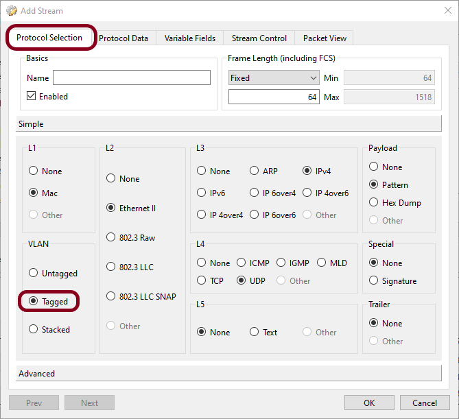 VLAN Tagged protocol selection