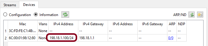 Device IP address configuration