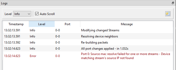 Source MAC resolve failed error