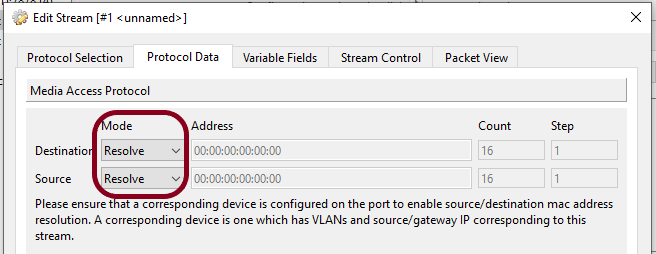 Mac address resolve setting